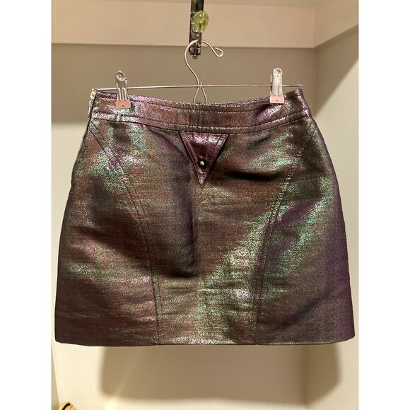 Opening Ceremony Metallic Purple Skirt sz 0 - Picture 2 of 7
